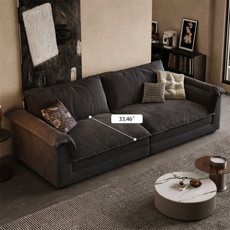 Canapé modulaire noir en polyester, 4, H 23,62 po x l 109,45 po x P 47,24 po