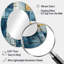 Cerulean Cubism Shapes I - Grand miroir mural ovale sur métal-1136807954