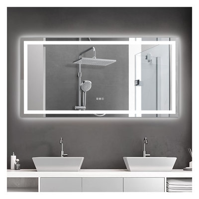 48" x 36" LED Bathroom Mirror with Anti-Fog & Touch Sensor - Modern Frameless Lighted Vanity Mirror for Bathroom, Makeup & Shaving