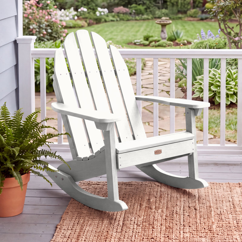 Chaise berçante en plastique Natoli, Blanc