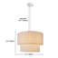Luminaire à pédale en lin à 3 lumières de couleur velours beige à 3 lumières pour îlot de cuisine 19,6 po