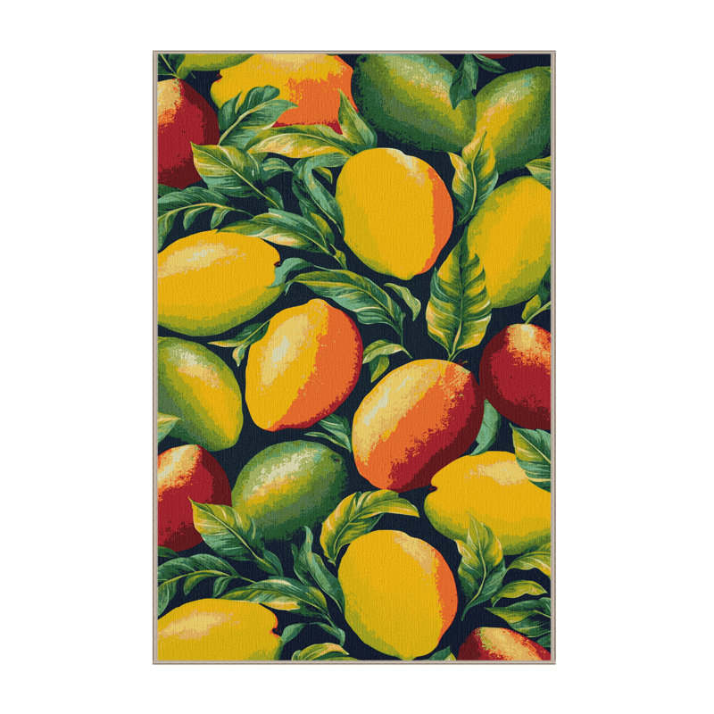  Tapis hawaïen lavable Mangoes, Rectangle 7 pi x 9 pi