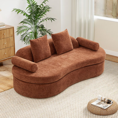 Canapé modulaire Boneless 77,95 po, causeuse courbée 2 places en chenille