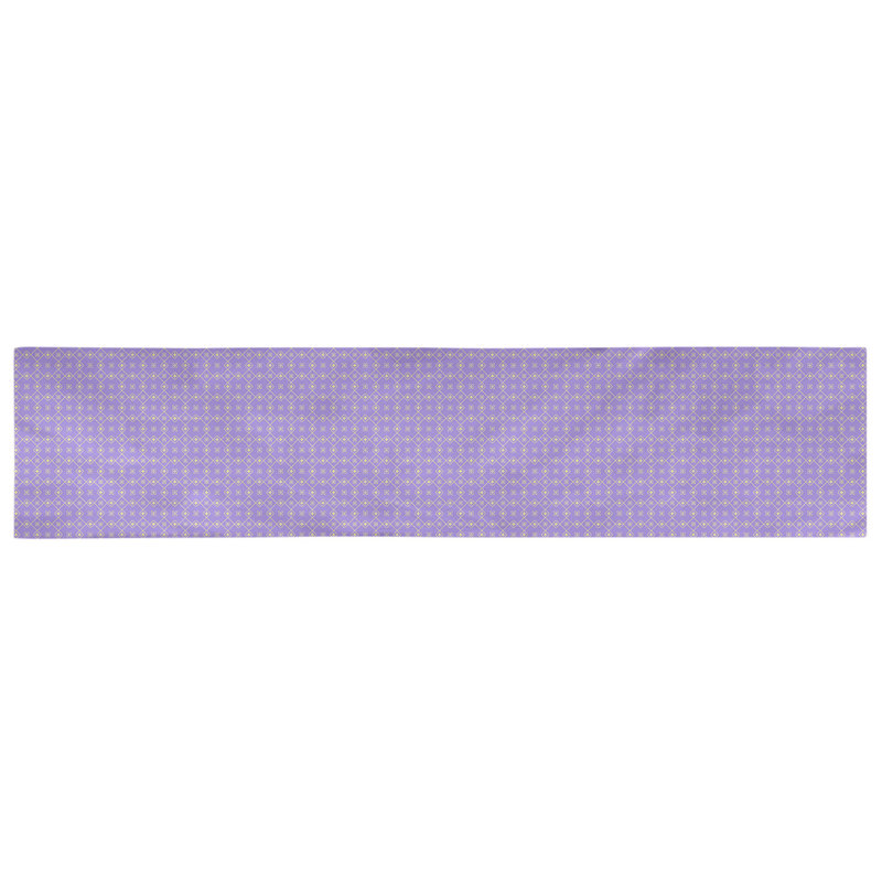 Chemin de table Avicia, 72 po x 16 po, Pourpre / Vert clair, Coton