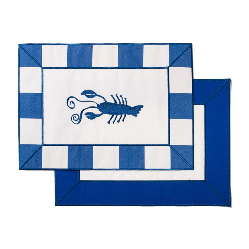 Placemat, Blue/White