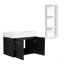 Meuble-lavabo mural de 30 po avec lavabo et support de rangement, lavabo en résine à rebords épais, ensemble KD