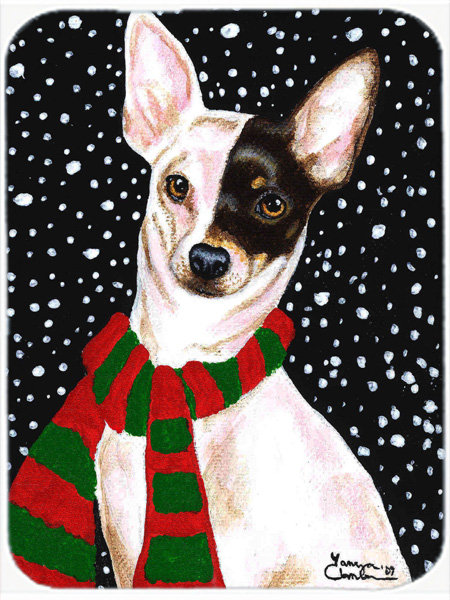 Planche à découper bonhomme de neige en verre chihuahua caroline
