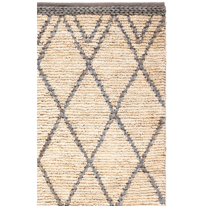 Tapis géométrique en jute et en coton tissé à la main Frederika, Rectangle 9 pi x 12 pi