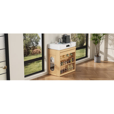 Armoire de rangement avec table de salle à manger extensible