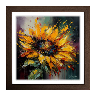 Sunflower - Single Picture Frame Print on Wood