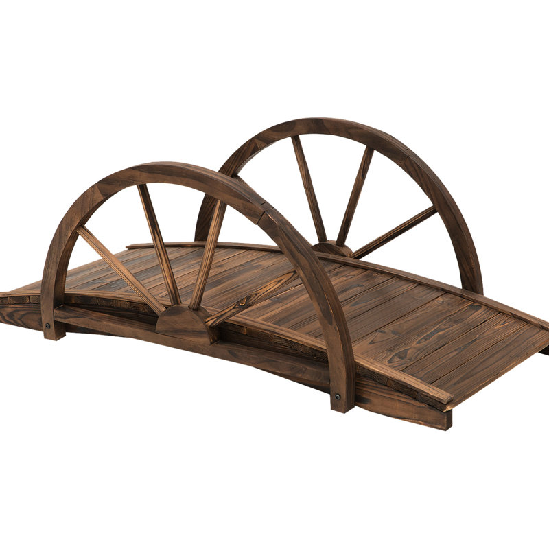 Passerelle de jardin en bois teinté 3,3 pi