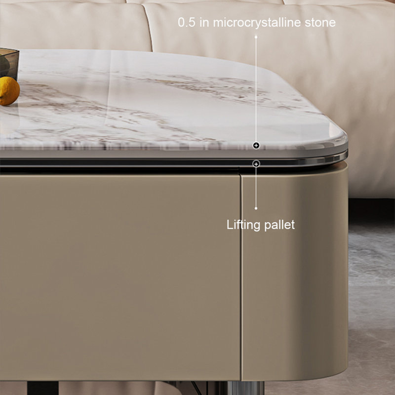 Storage microcrystalline stone coffee table