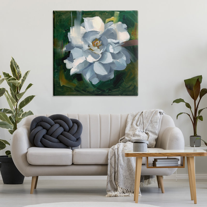 «Paint Streaked Flower», art mural sur toile par Liz Jardine, H 36 po x l 36 po