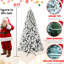 Arbre de Noël enneigé 5 pi enneigé avec 200 lumières blanches chaudes, 551 pointes, dépliage automatique et support en métal pour un look des Fêtes, stable-734810535