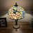 Verona Tiffany Mini Table Lamp Pink Blue Stained Glass Hummingbird Flowers LED Bulb-1965155723