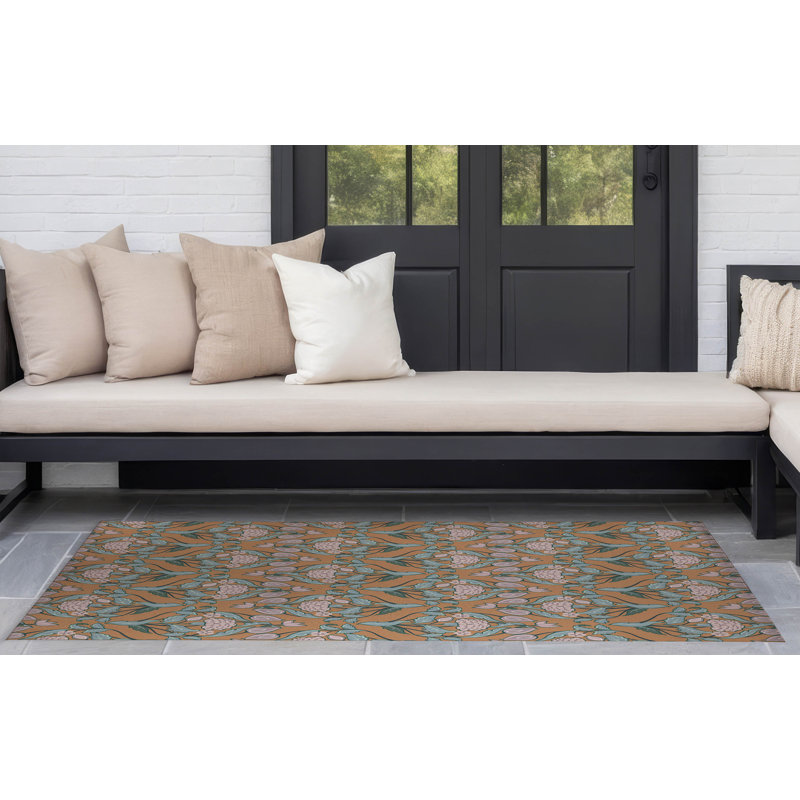 Piper Soft Step Outdoor Area Rug, Rectangle 5' x 3', Brown