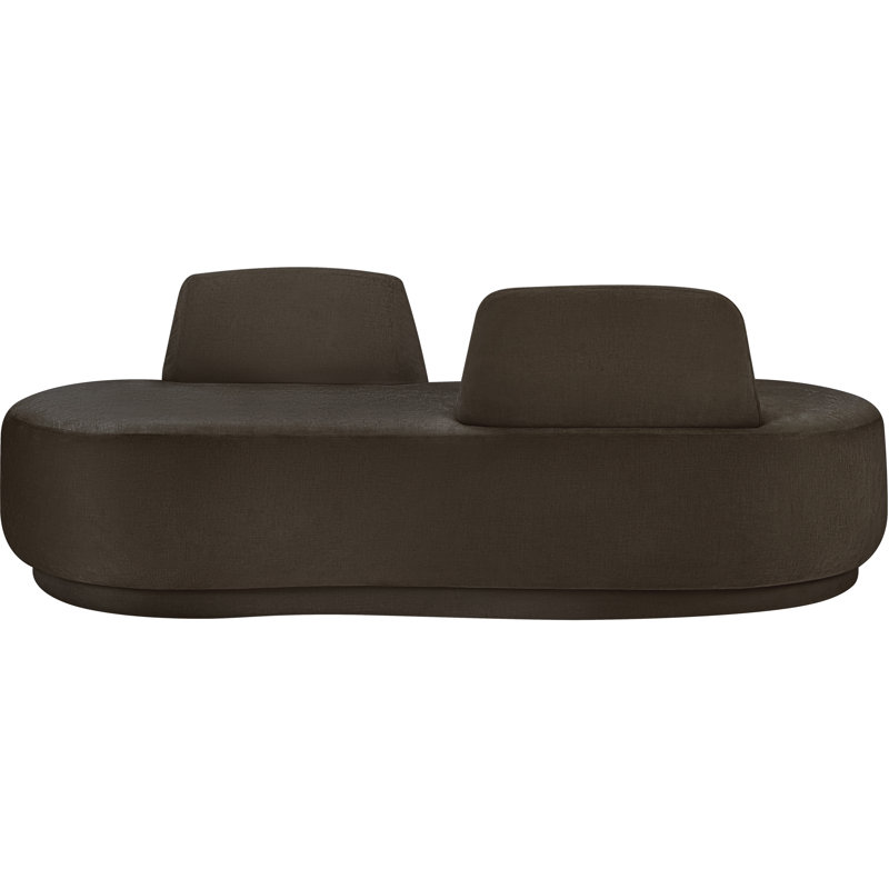 Chaise longue / causeuse Argyle, Tissu chenille brun