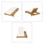 Outdoor Lounge Chaise Set, Acacia Solid Wood With Triple Fold Water-Resistant Cushion (Cream), Space-Saving Design, 4-Position Adjustable Backrest For Patio/Backyard/Pool Dec