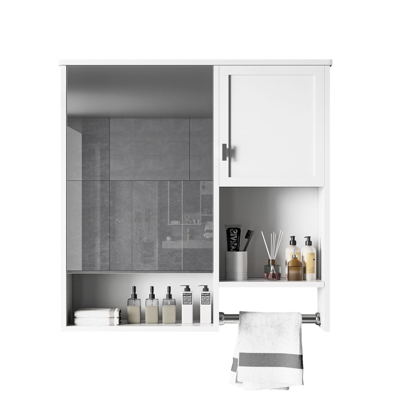 Armoire de salle de bain moderne avec porte-serviettes moderne et pratique, Blanc