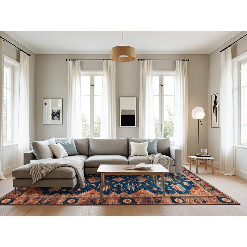 Machine Washable Persian Gray Area Rug, Rectangle 8' x 12'