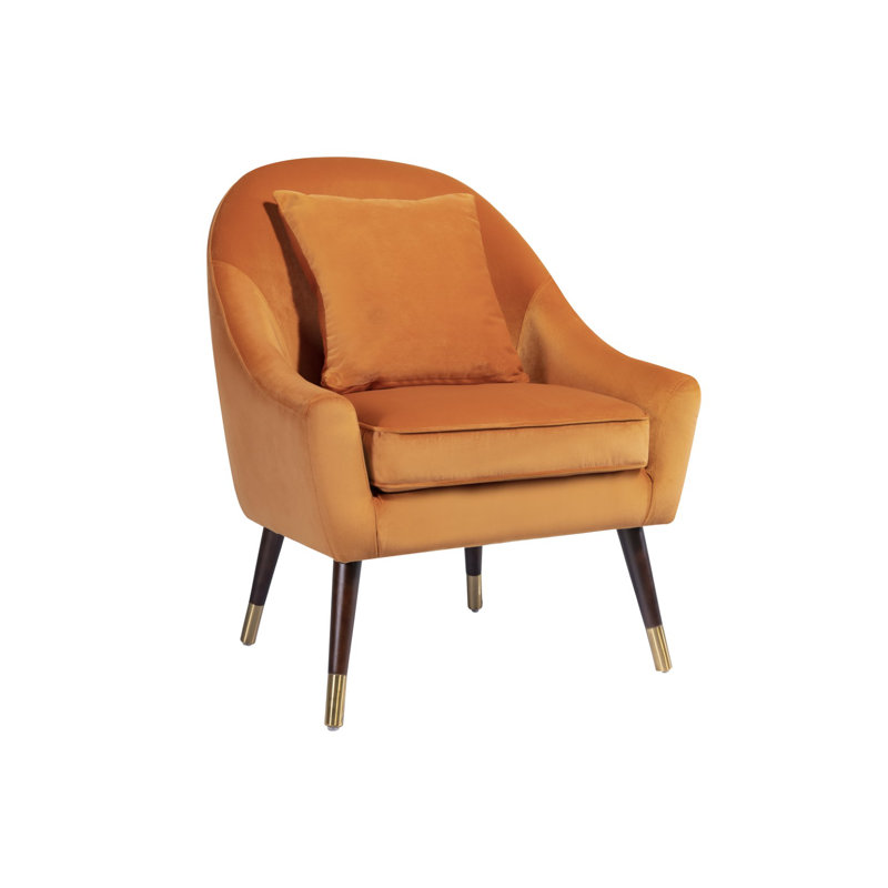 Giddings Velvet Accent Chair, Orange