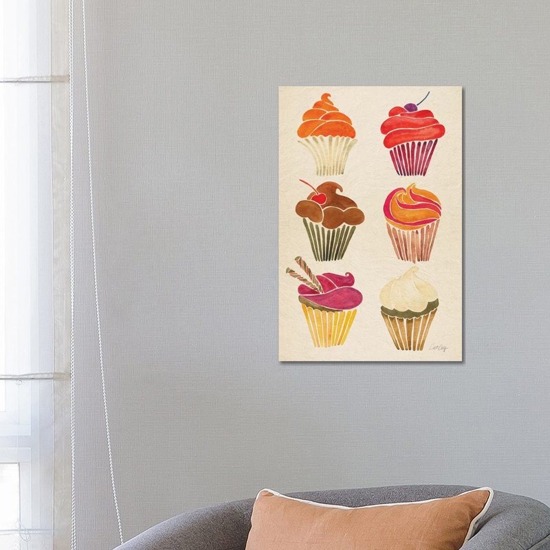 Strickler Cupcakes, H 26 po x l 18 po x P 1,5 po, Blanc, Papier d'art encadré noir