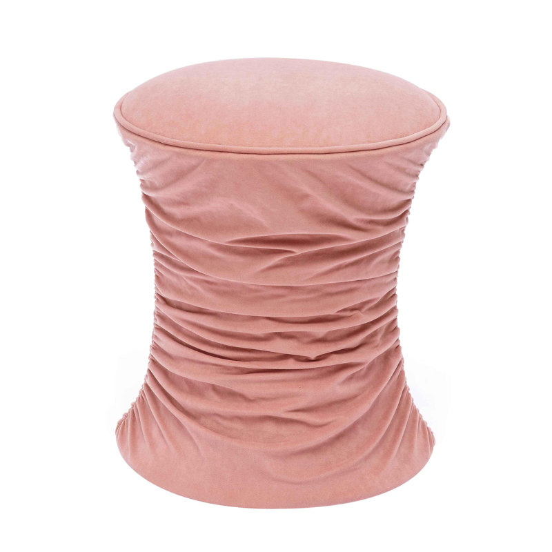 16.5" Wide Velvet Novelty Standard Ottoman, Rose Pink Velvet