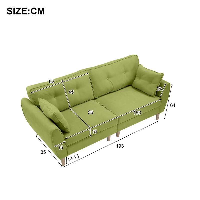 Sorenson Linen Blend Sofa, Green