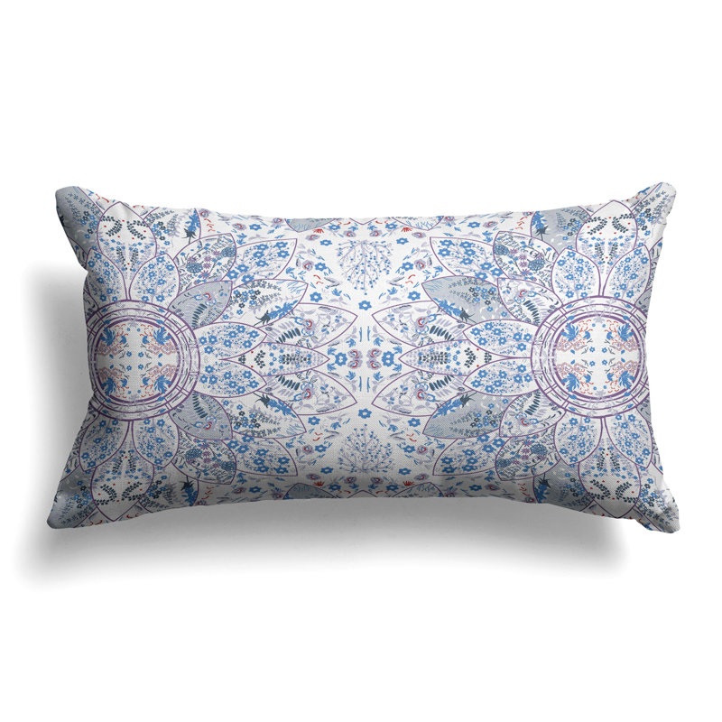 Floral Viceroy  Rectangular Throw Pillow, Purple/Blue