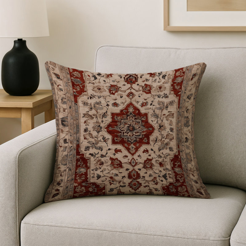 Coussin décoratif intérieur et extérieur Modern, Carré 18 po, Brun oriental 10