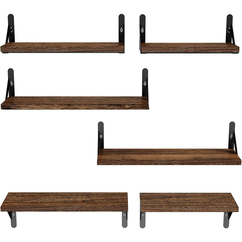 Ensemble de 6 tablettes murales rustiques