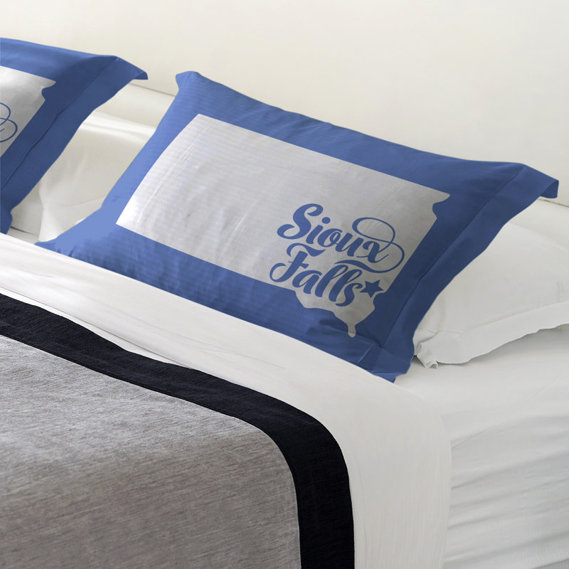 South Dakota Sham Set, Queen, Polyester, Blue