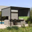 Outsunny 3 X 3 Meters Pergola with Sliding Roof Steel Frame Charcoal Grey