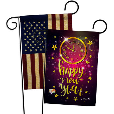 Double Sided 18.5'' H x 13'' W Polyester New Year's Garden Flag