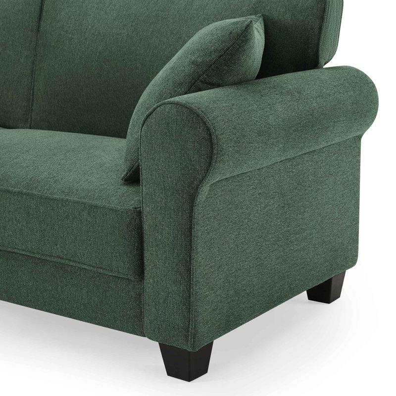 Reva 218.9Cm Rolled Arms Sofa, Light Green Linen Blend