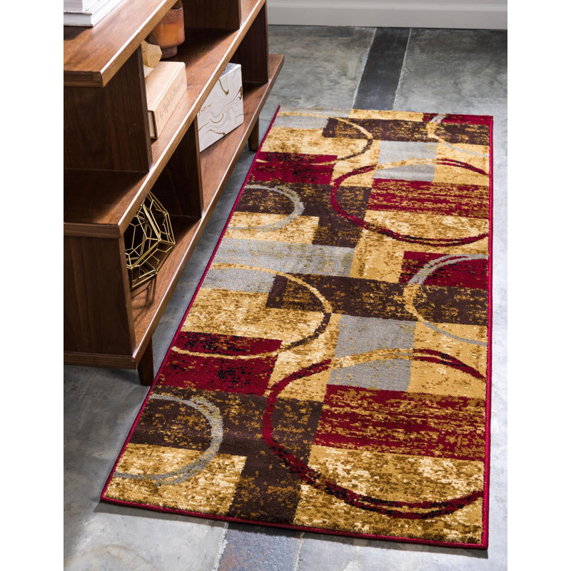 Abstract Indoor Rug, Runner 2'7" x 15'11"