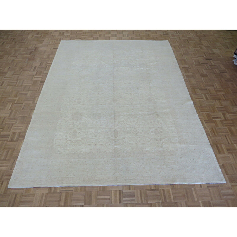 Tapis de zone en laine 9 pi x 11 pi 9 po one-of-kind à la main noué la Aslihan