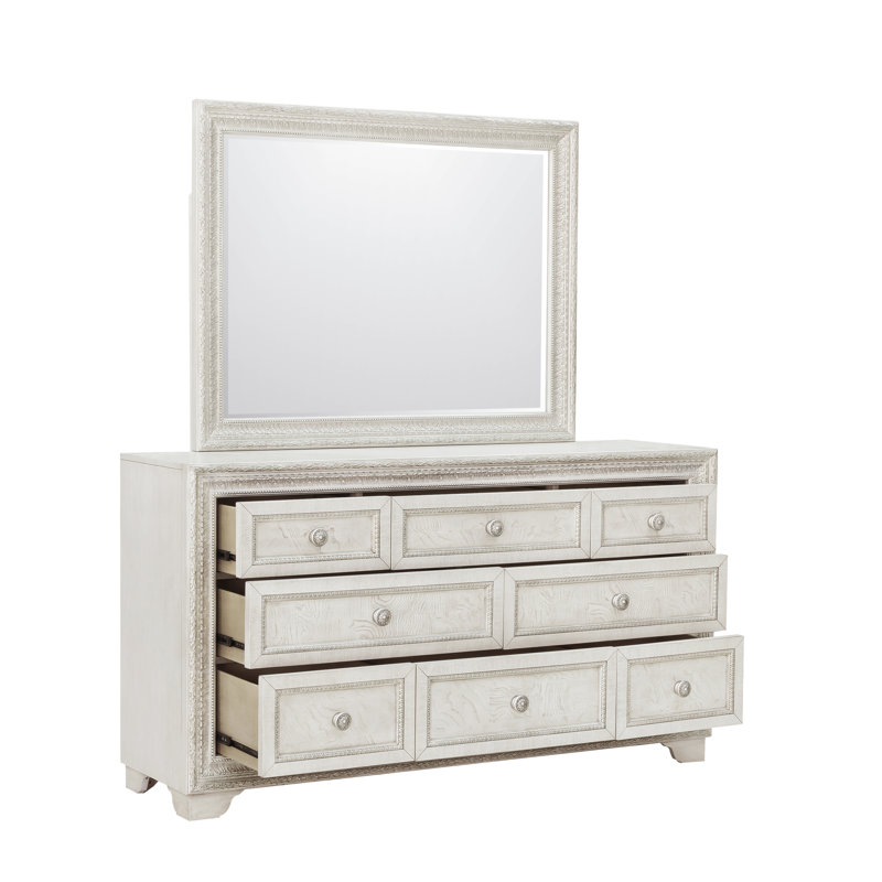 Commode 8 tiroirs + miroir Inaki