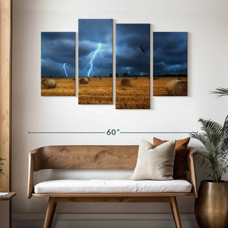 Alvord Lightning Over Field, 27" H x 43" W