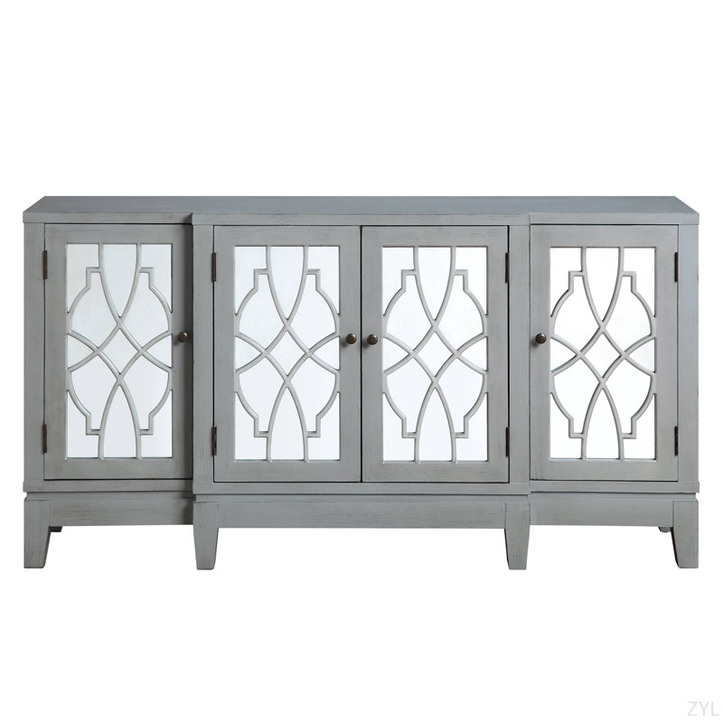Armoire console au fini gris antique