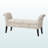 Opulence French Laundry Fabric Storage Ottoman Bench, Script Pattern, 25.88" H X 52.76" W X 17.99" D