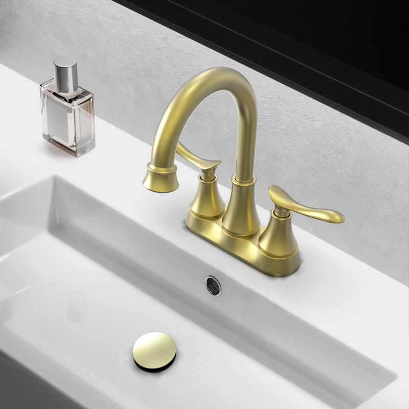 4-Inch Bathroom Faucet with 2-Handle with Pop-up Drain and Supply Hoses, Oil Rubbed