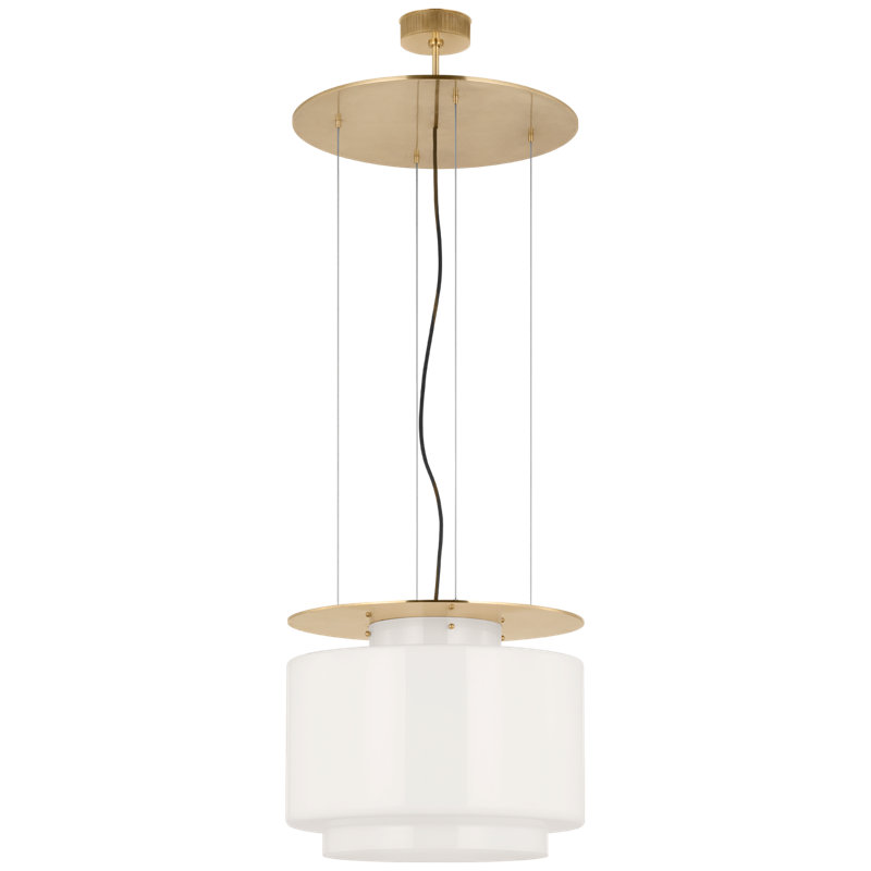 Elias 1 - Light Pendant by Ray Booth, Antique/Burnished Brass, White