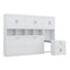 Lit simple escamotable avec placard, tiroirs et bureau