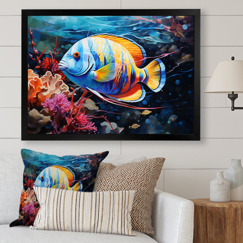 Caraibe Turquoise Waters II, reproduction d'art sur toile, H 24 po x l 32 po x P 1 po, Cadre flottant blanc