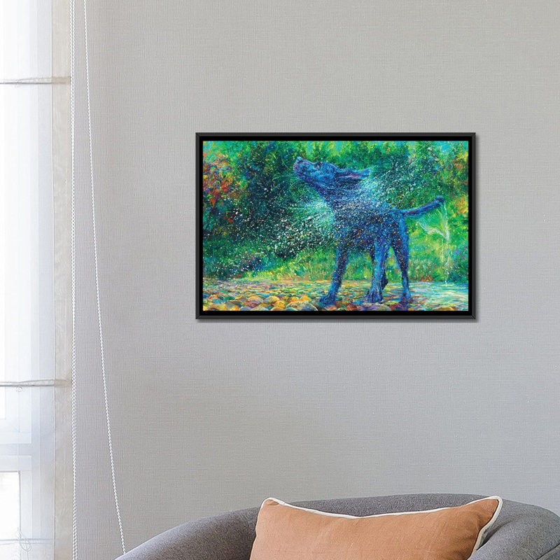 «Fishtail Creek» par Iris Scott - impression sur toile tendue, H 18 po x l 26 po x P 1,5 po, Toile encadrée noire