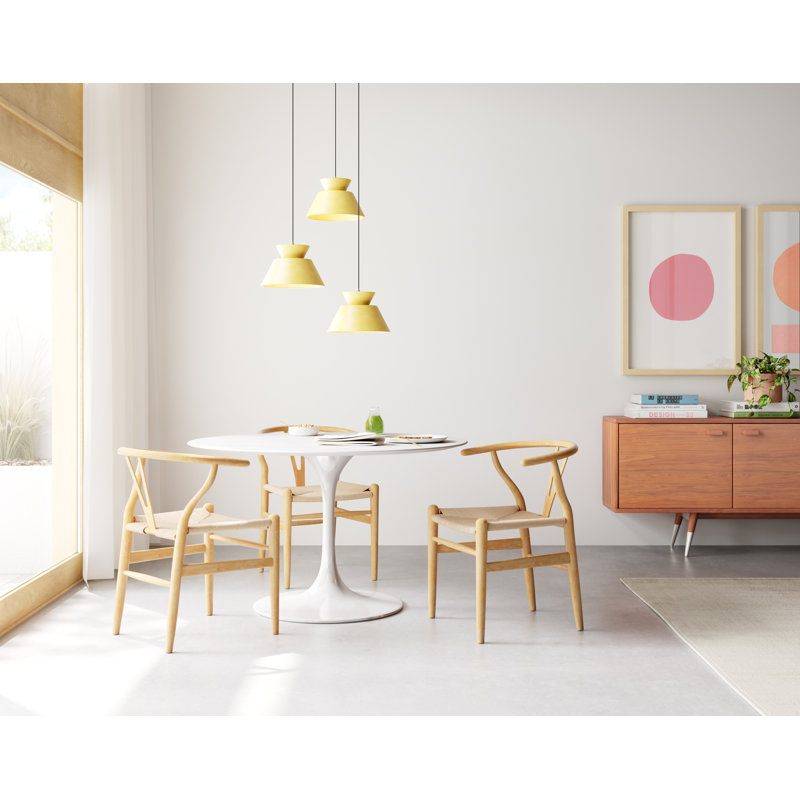 Logan 1 - Light Single Geometric Pendant, Incandescent (Not Included), Matte Black/White Cord, Muted Yellow