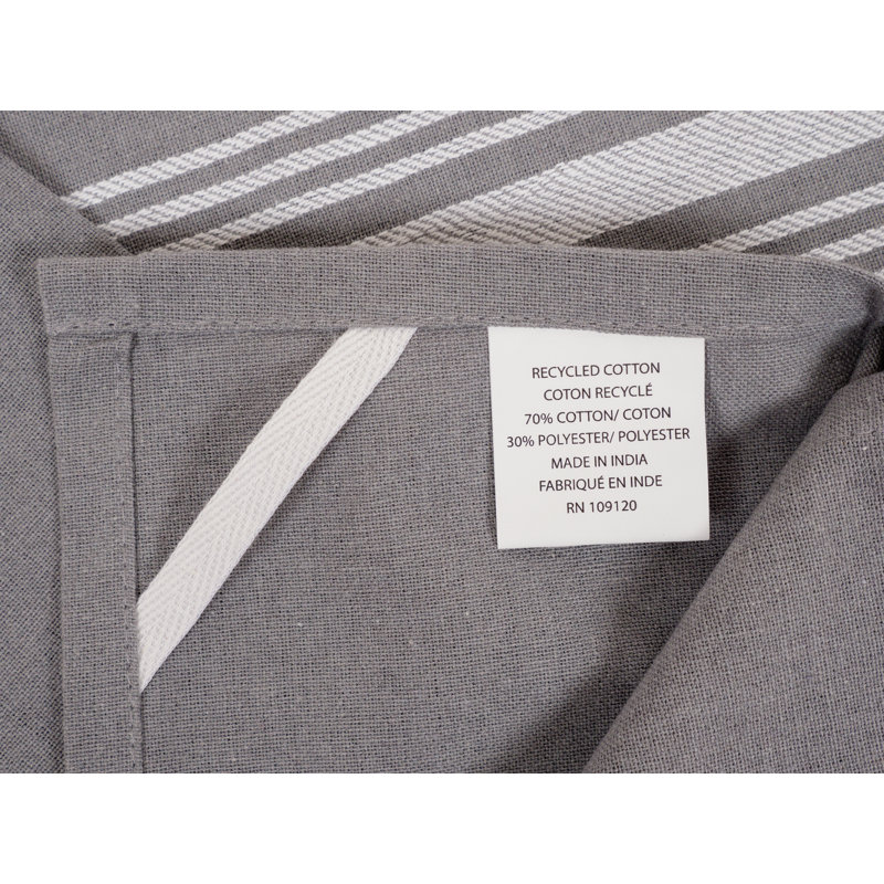 Cotton Stripe Jacquard Tea Towel Kitchen Towel, Grey