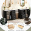 Ensemble de meuble-lavabo autoportant avec lavabo en céramique, structure en bois massif, tiroirs et portes à fermeture douce pour un rangement spacieux-119945824