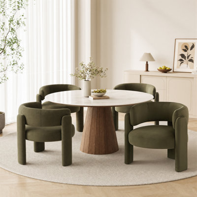 Modern Upholstered Barrel Dining Armchair